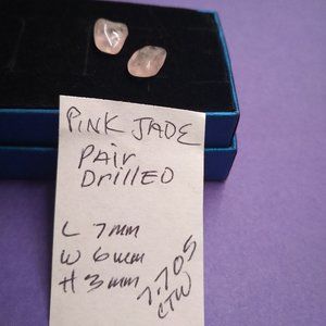 Pink Jade Drilled Earring settings 7.705 CTW